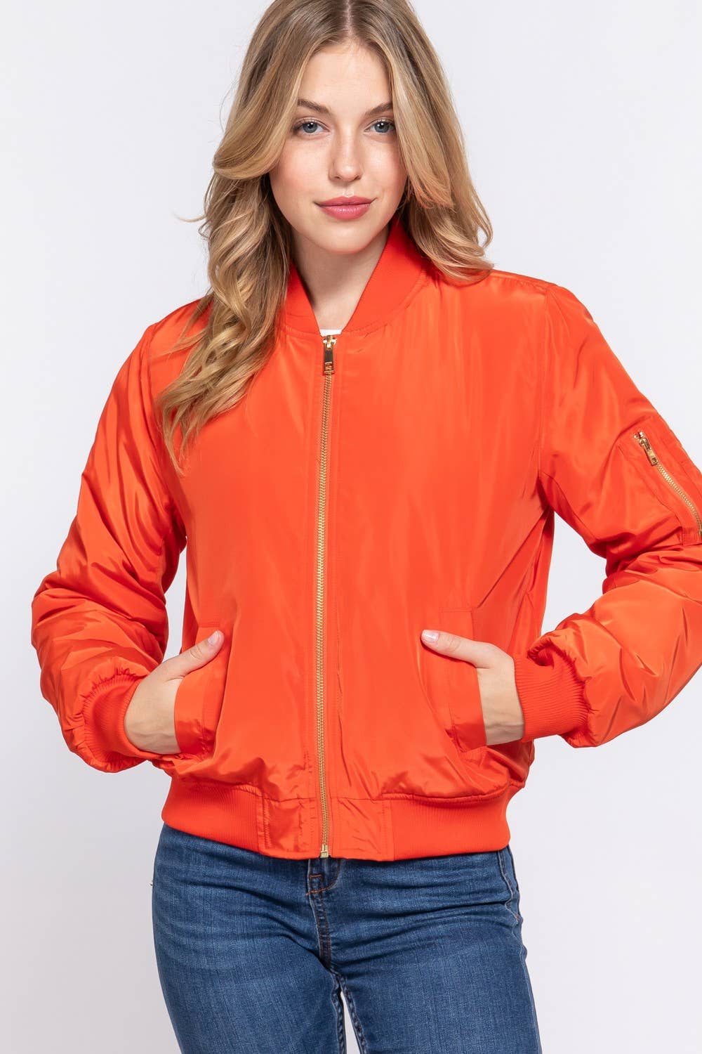 Orange Bomber Jacket