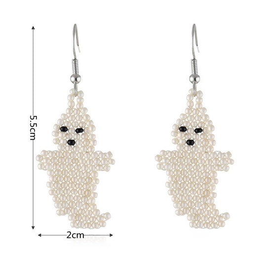 Ghost Tassel Bead Earrings