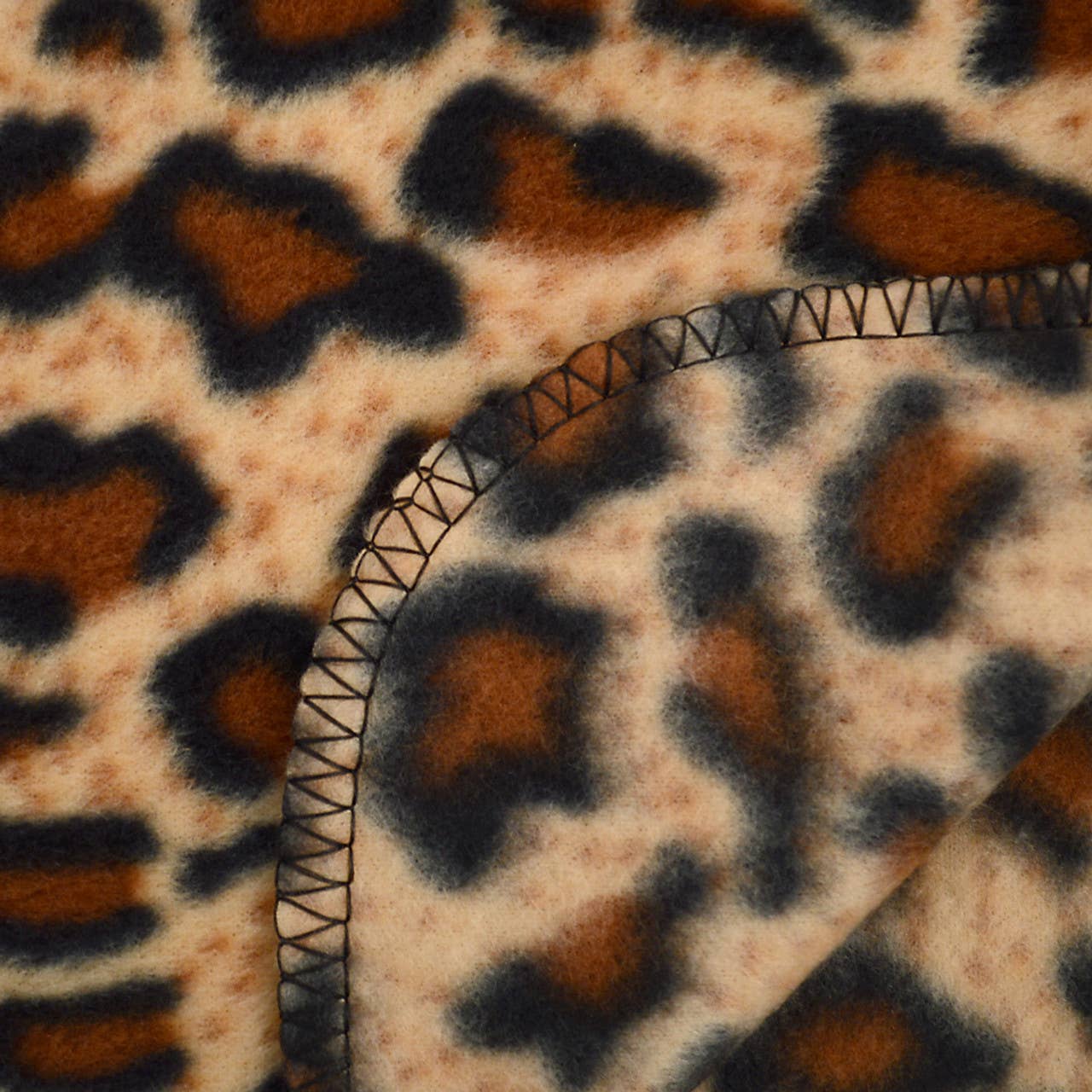 Women's Fleece Jaguar Print with Fur Trim Winter Set