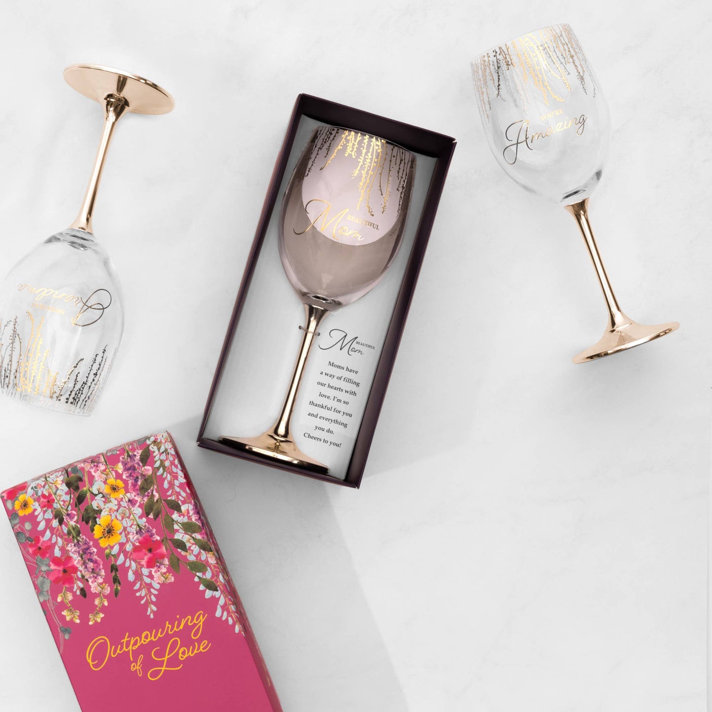 "Mom" Gift Boxed 19 oz Crystal Wine Glass