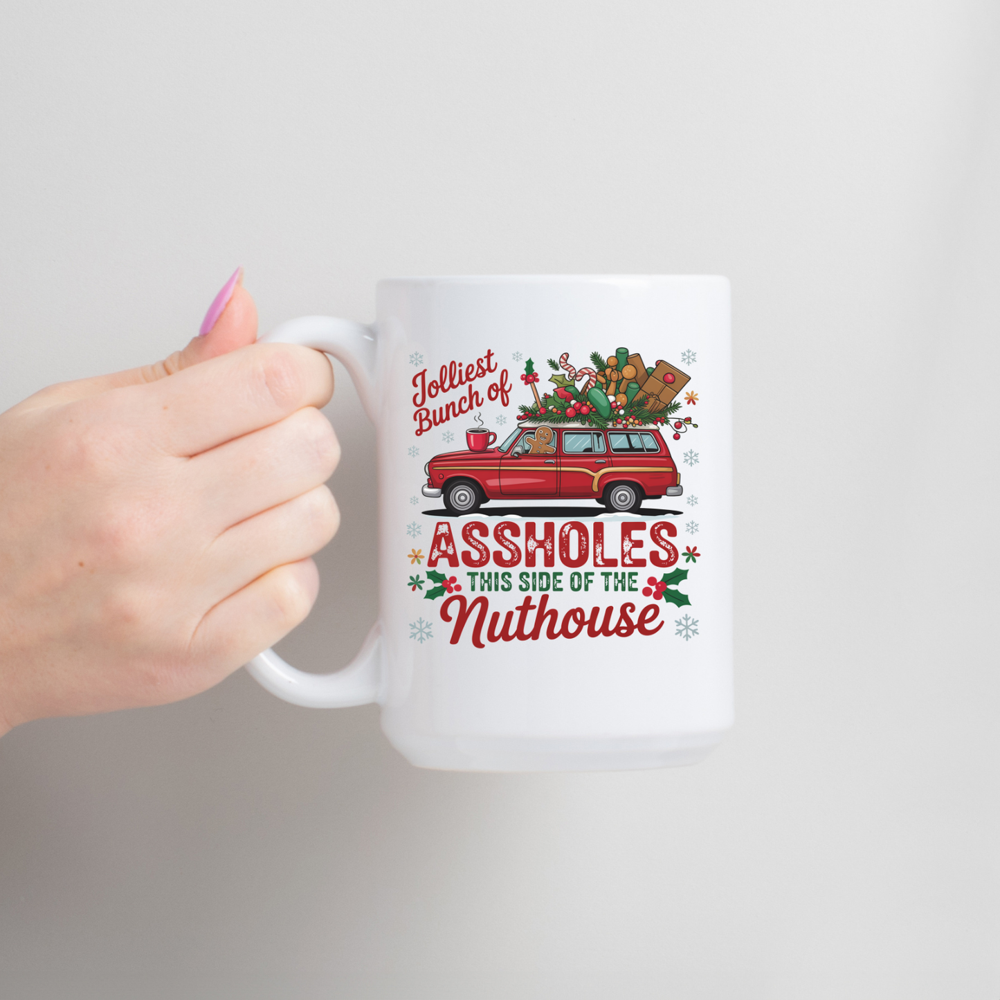 Jolliest Bunch A Holes Funny Christmas Coffee Mug Gift: 11oz