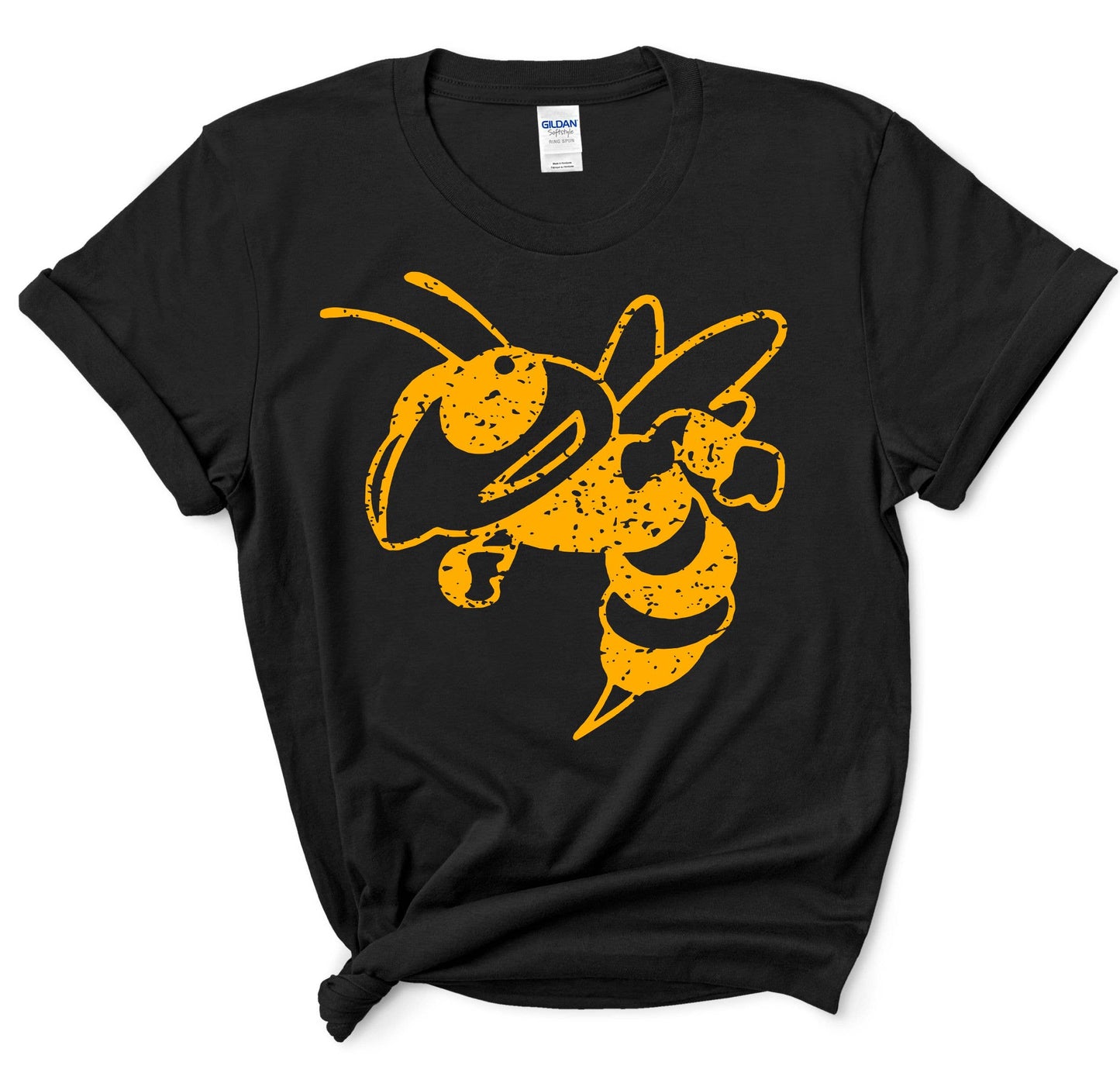 Distressed Black Yellowjacket Tee