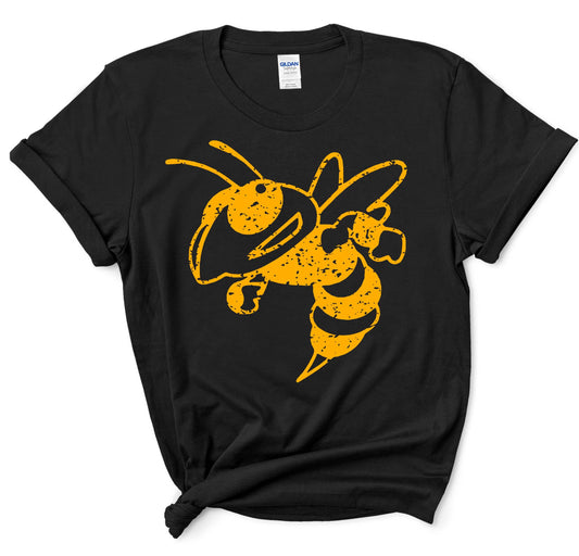 Distressed Black Yellowjacket Tee