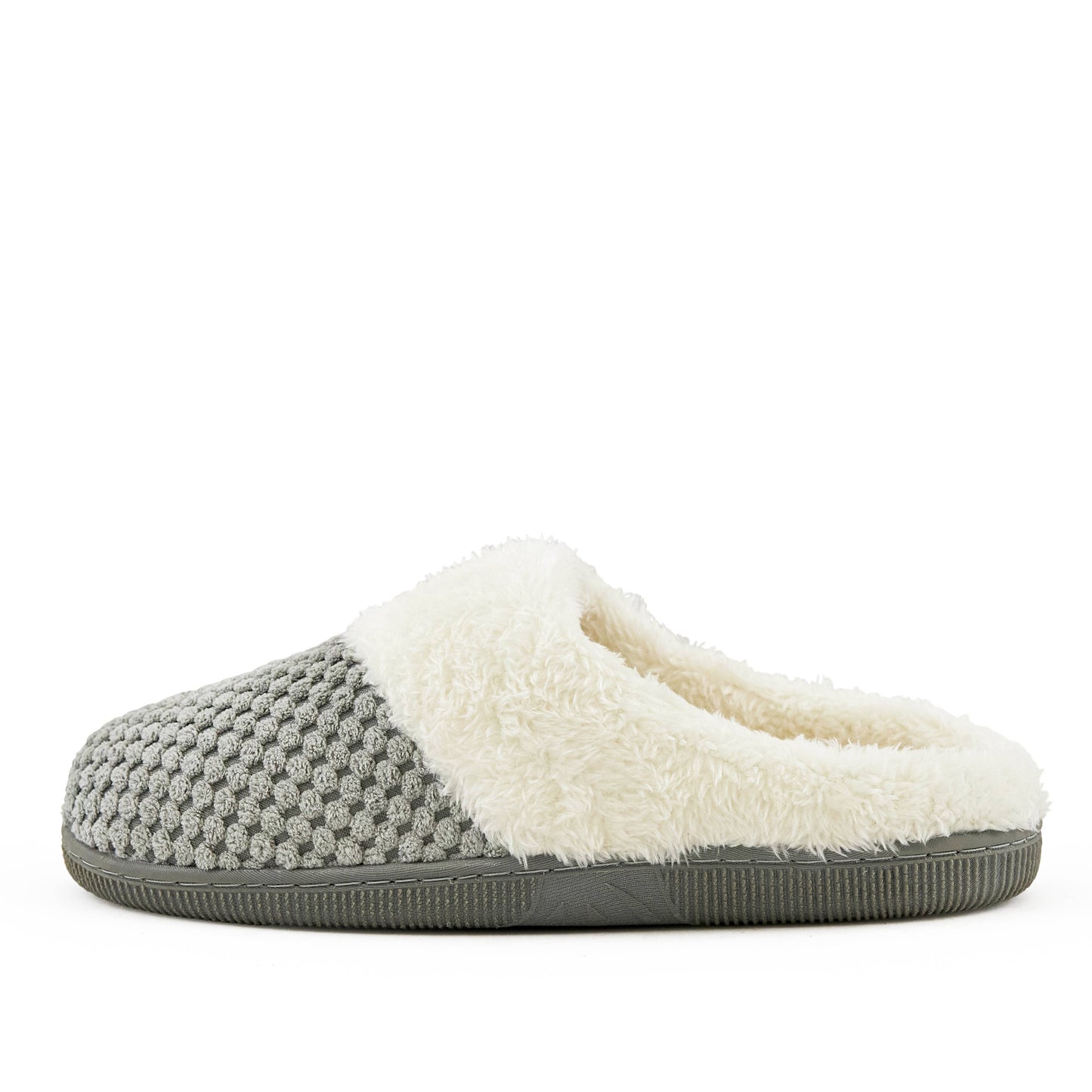 Cozy Grey Faux Fur Slippers