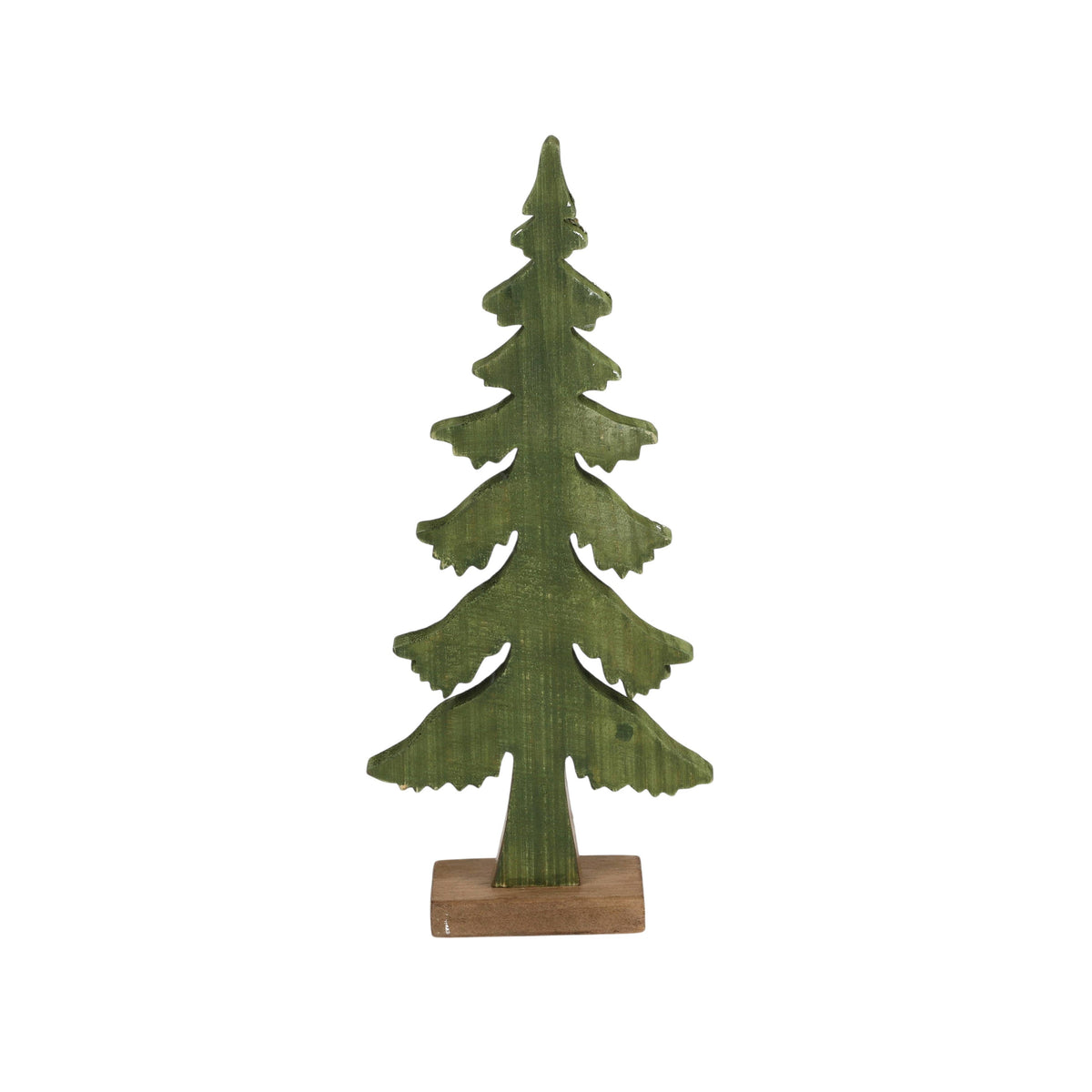 Paulownia Wood Decorative Tree Accent: Green / 15"
