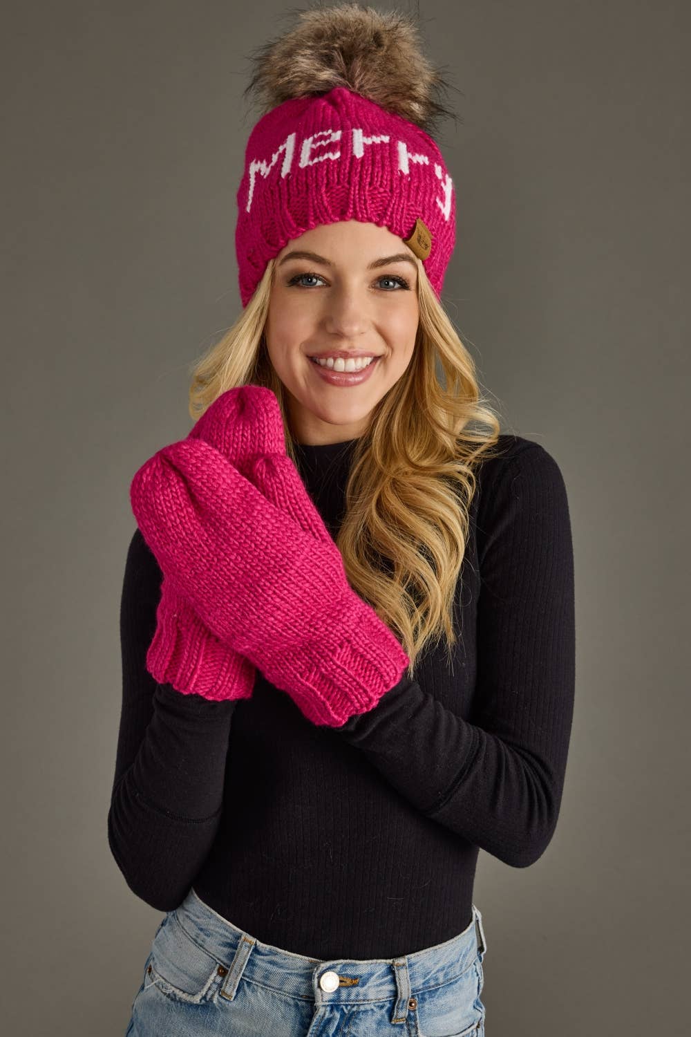 Magenta Merry Pom Hat
