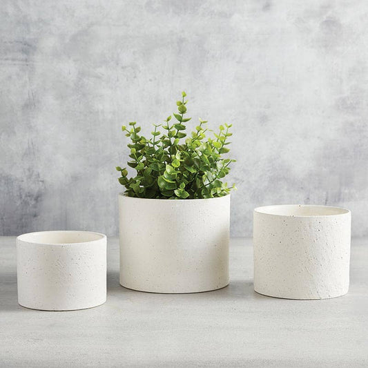 Medium White Round Pot