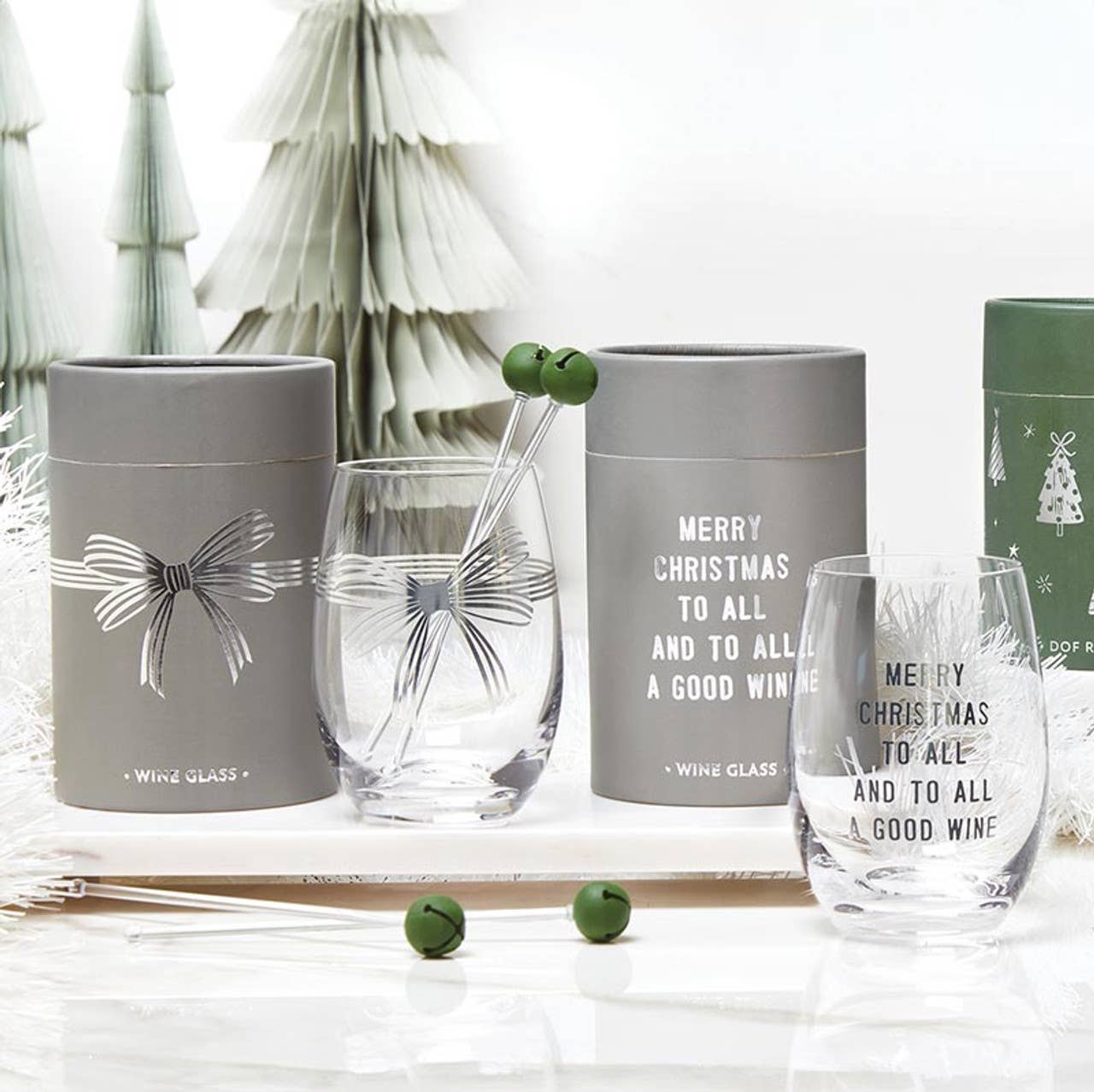 Stemless Wine Glass - Silver Bow: Hand Wash Only / Glass