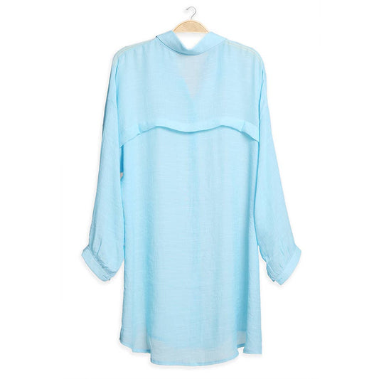 SALE Light Blue Button-Up Shirt Cover Up