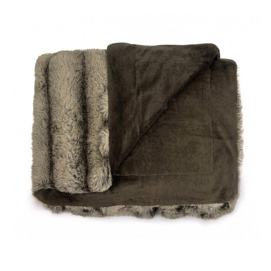 Brown Ultra Soft Faux Rabbit Fur Throw Blanket