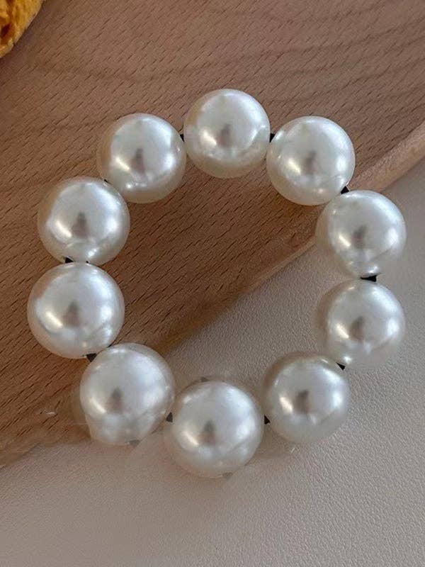 Faux Pearl Beaded Stretch Elastic Ponytail Holder