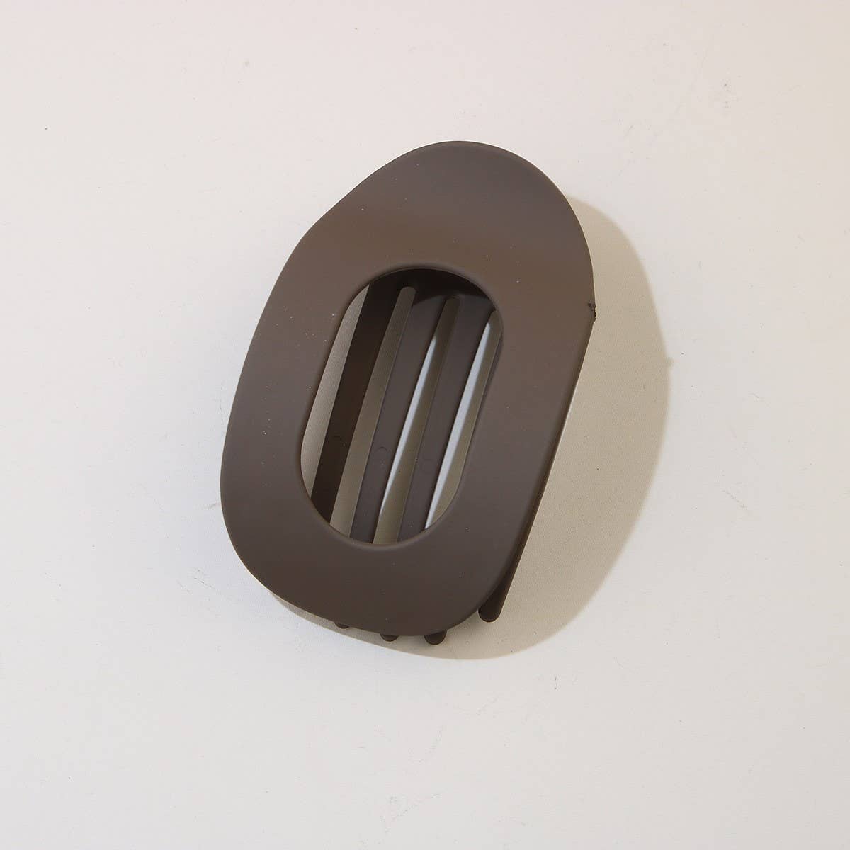 Coffee Oval Flat Hair Clip