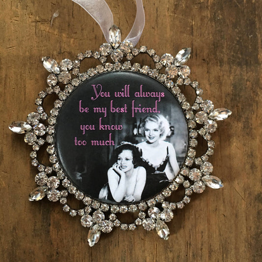 "You Know Too Much" Rhinestone Ornament