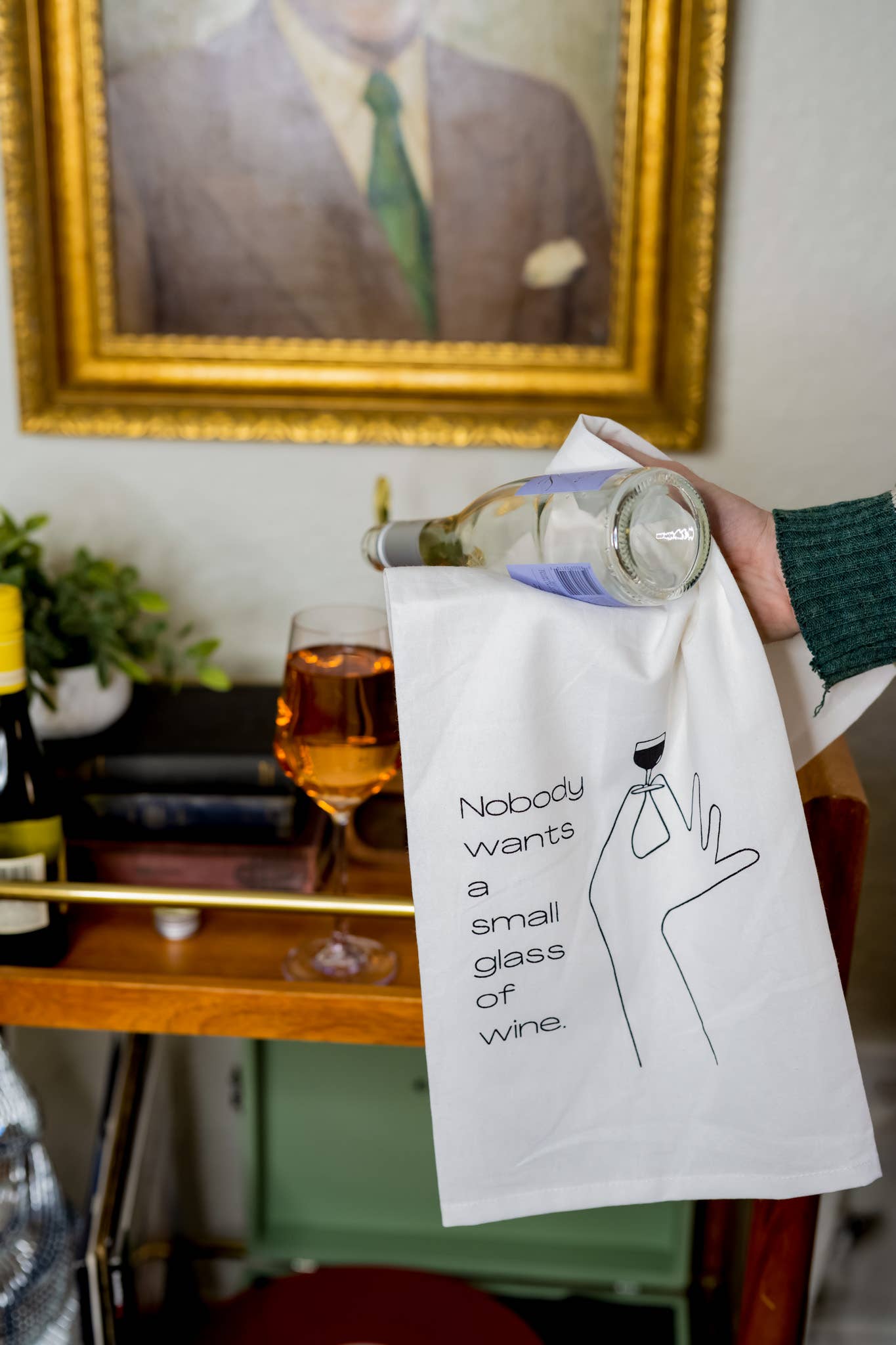 "Nobody Wants A Small Glass of Wine" Kitchen Towels