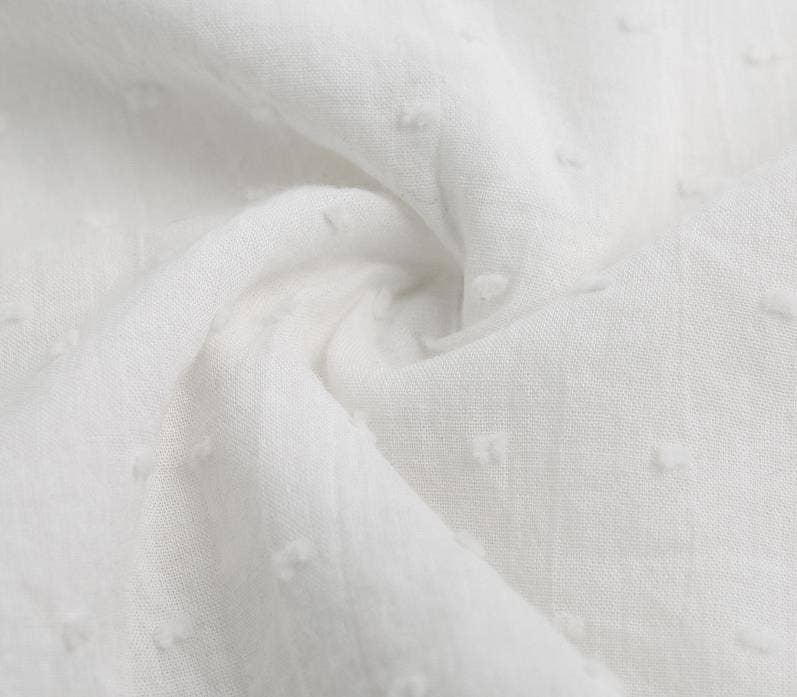White Bell Sleeves Cotton-Paneled Shirt