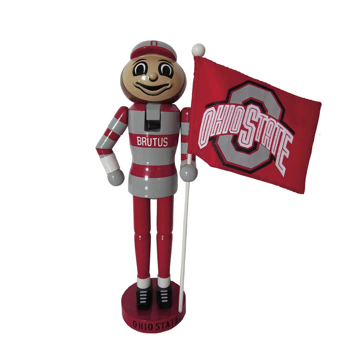 12” Ohio State Mascot with Flag Nutcracker