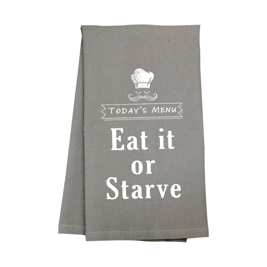 Gray Eat It Or Starve Towel