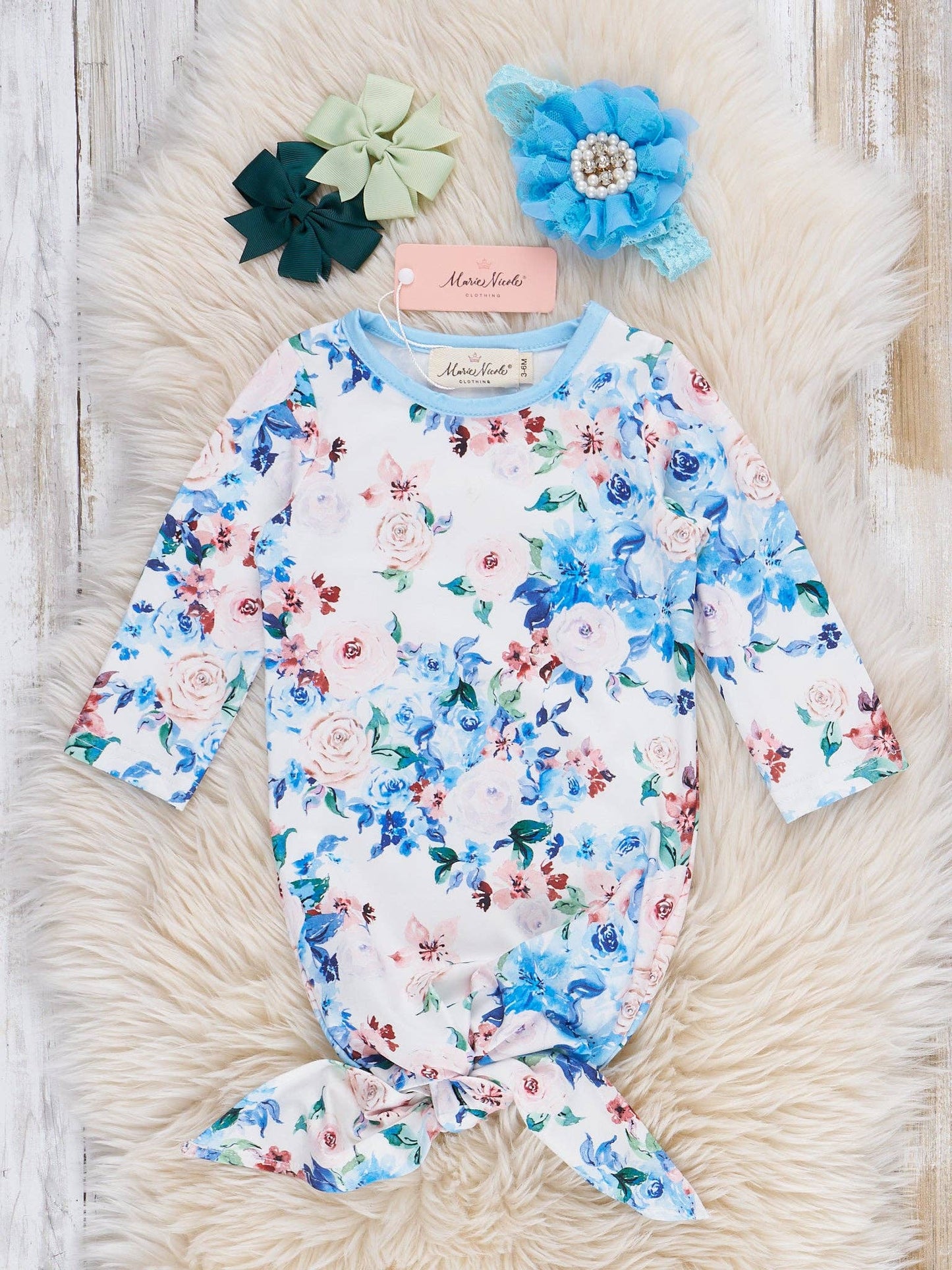 Garden Breeze Knotted Gown 0-3 Months
