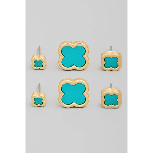Mini Clover Stud Earrings Set