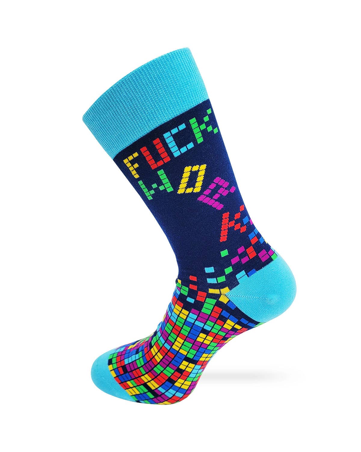 F*ck Work Men's Novelty Crew Socks with Video Game Theme