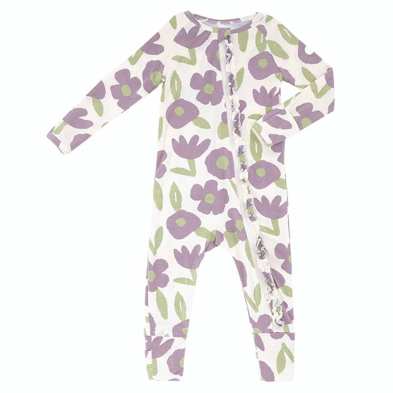 Cozy Romper - Purple Floral: 12-18 mo