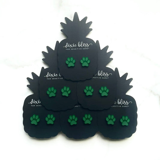 Sports Paw Studs:  Green