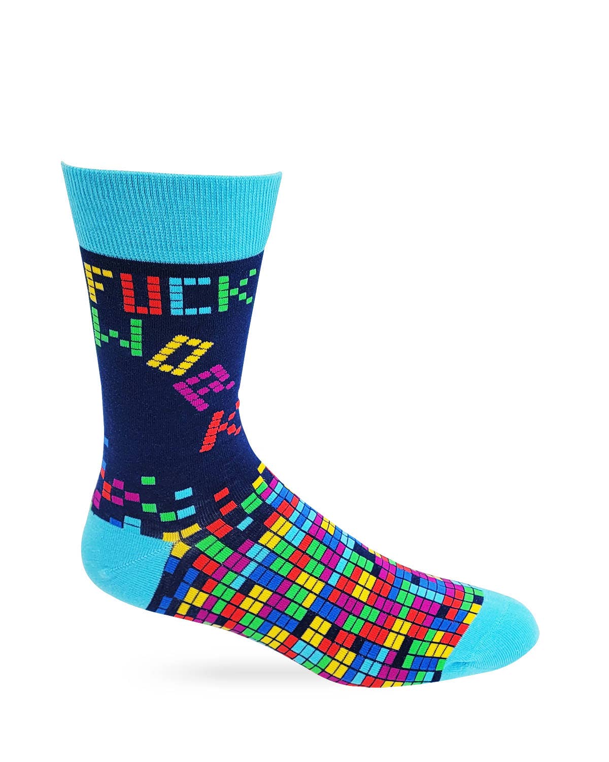 F*ck Work Men's Novelty Crew Socks with Video Game Theme