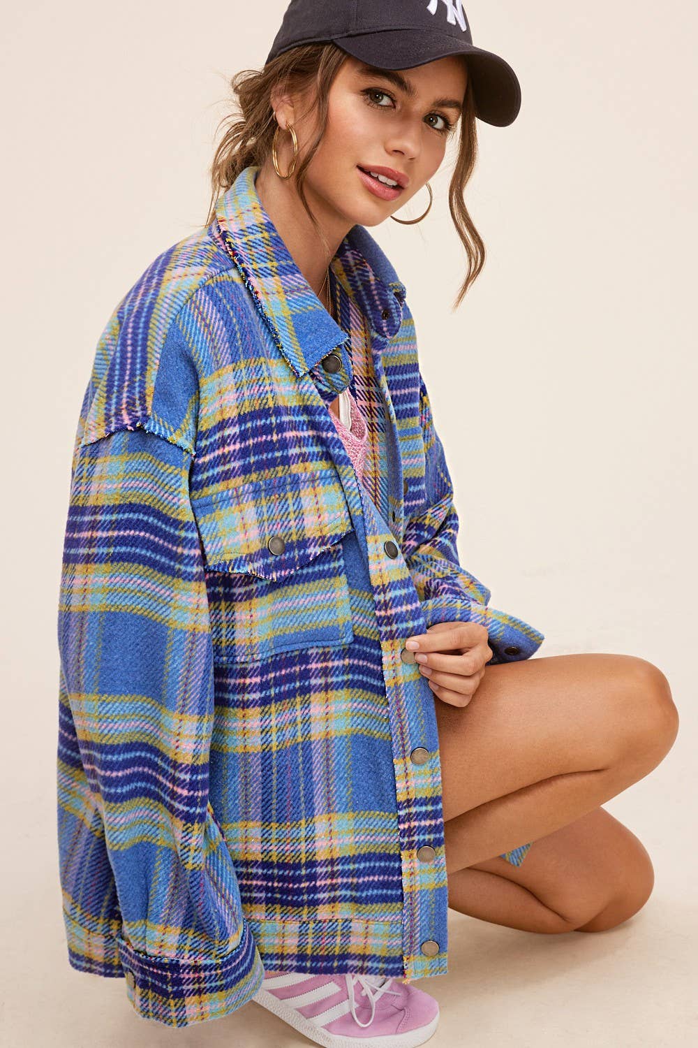 Plaid Button Down Fall Winter Jacket