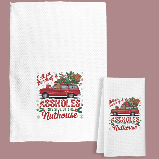 Jolliest Holidays Christmas Tea Towel Hand Towel Design