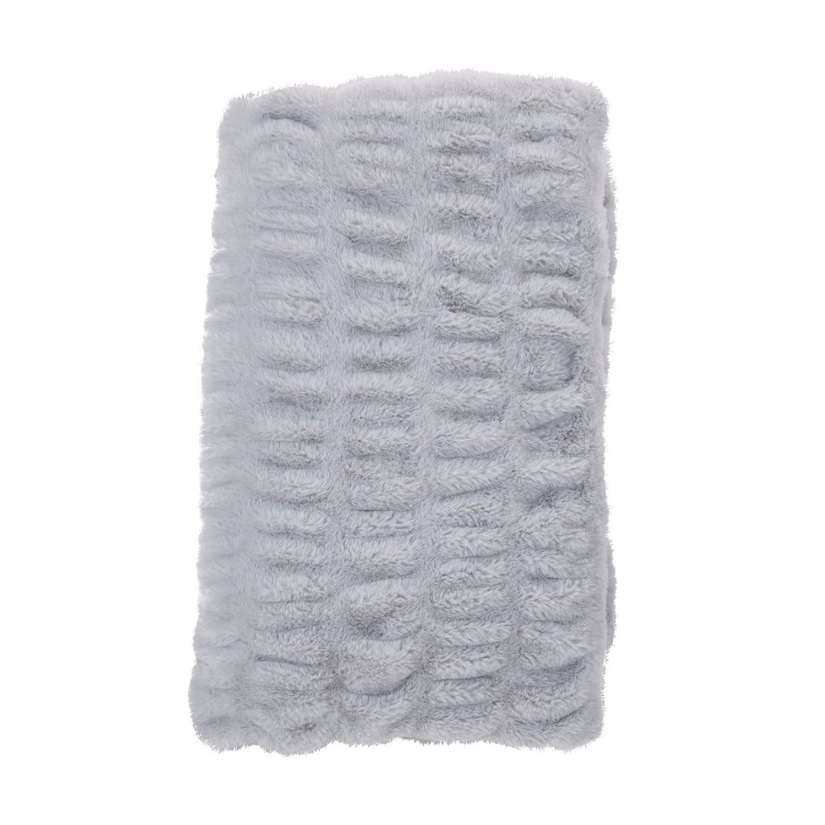 Ribbed Faux Fur Throw Blanket - Plush Polyester Throw: Red / 50"x60"