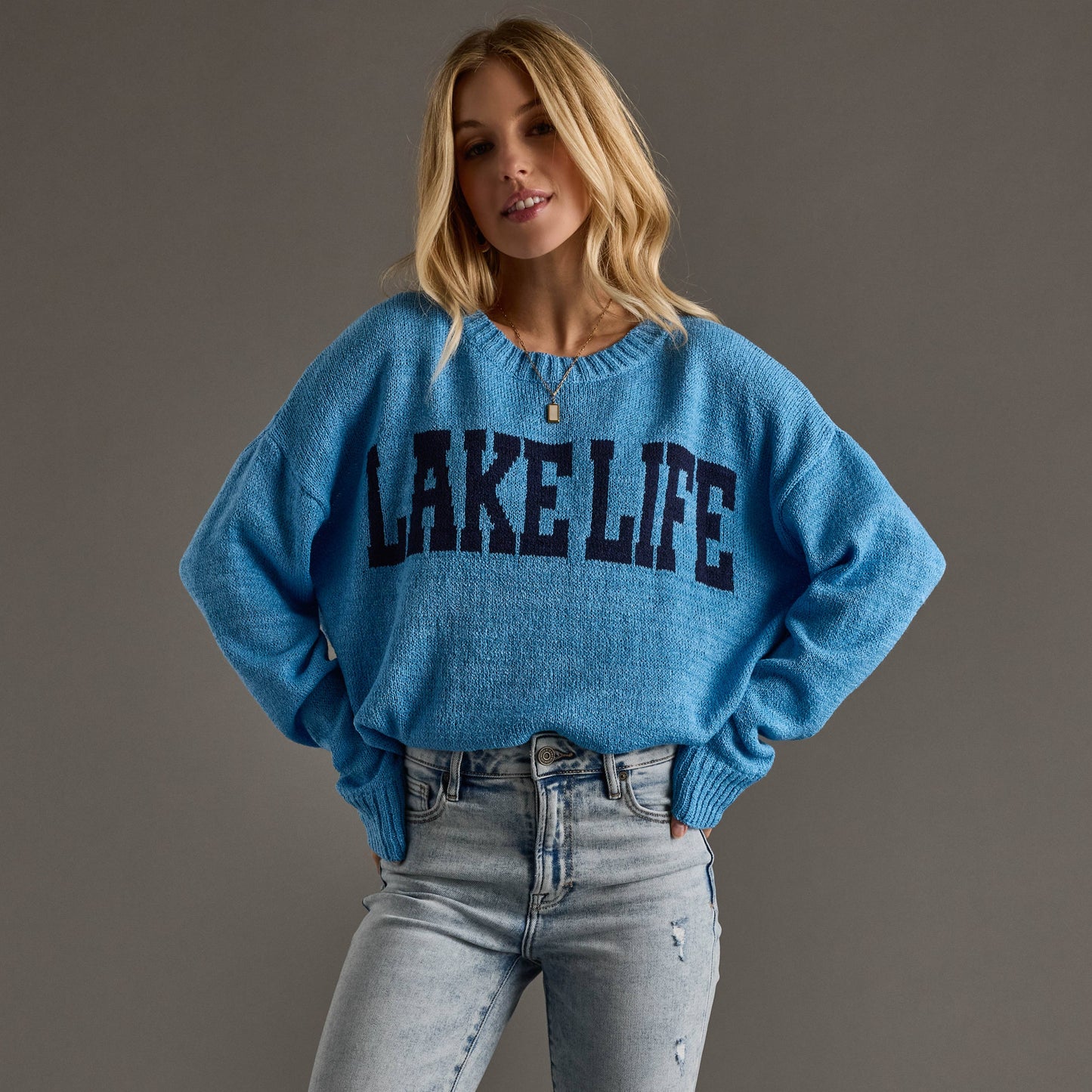 Panache Apparel Co. Blue Lake Life Lightweight Sweater