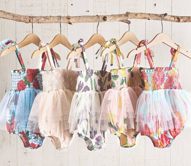 Tutu Bubble Romper - Purple Floral: 18-24 mo