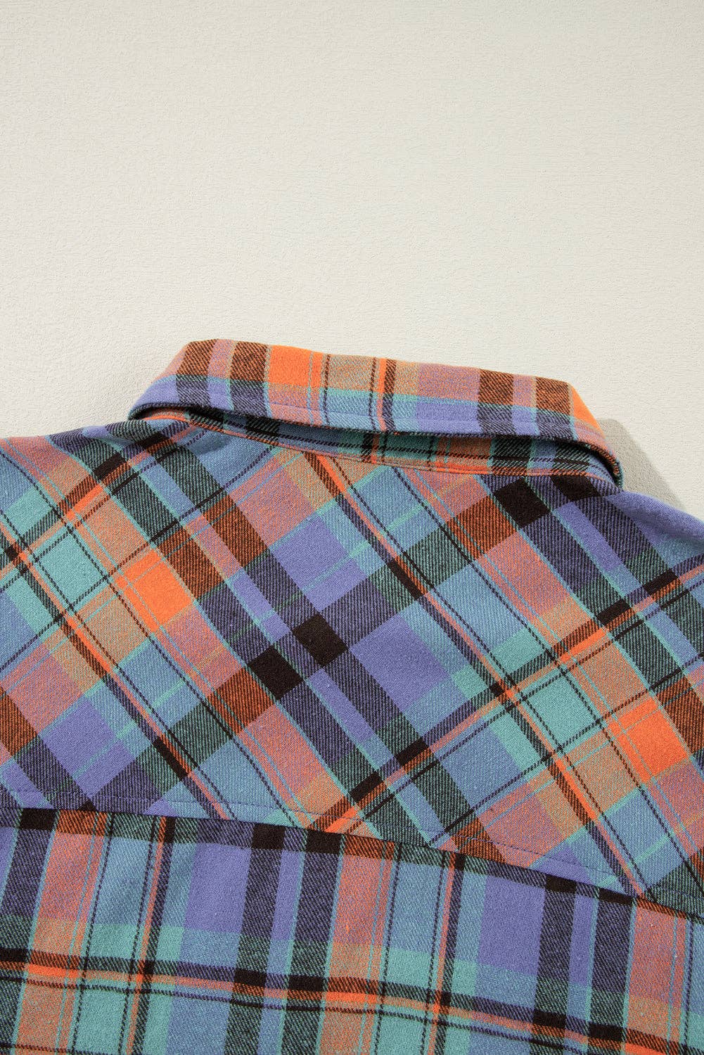 Women's Plaid Print Loose Vintage Shirt: Orange / 100%Cotton / S