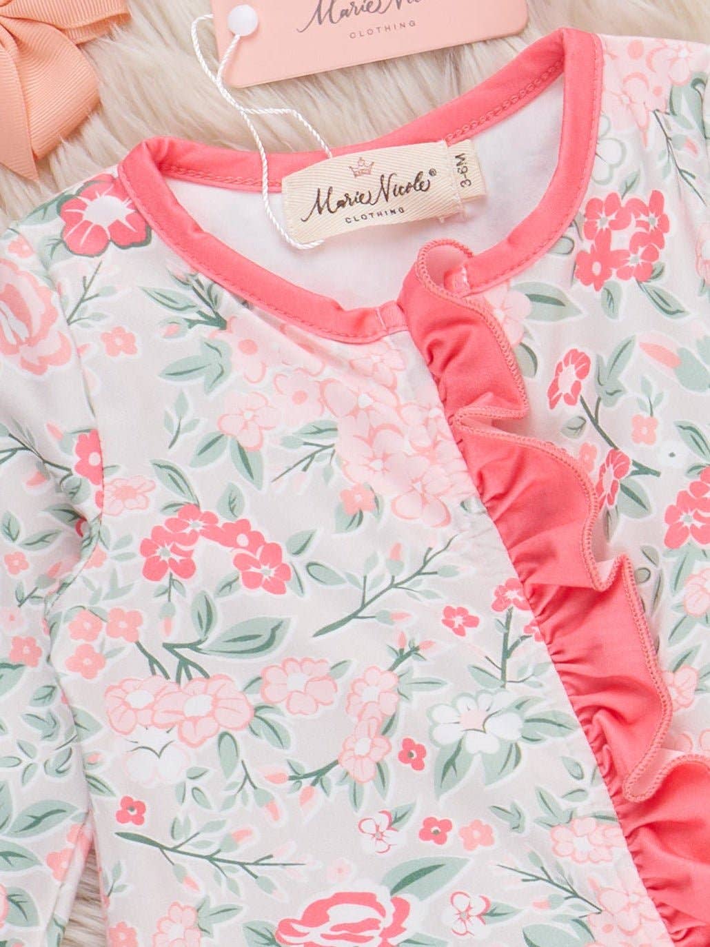 Rosebud Ruffle Footed Sleeper Pajamas