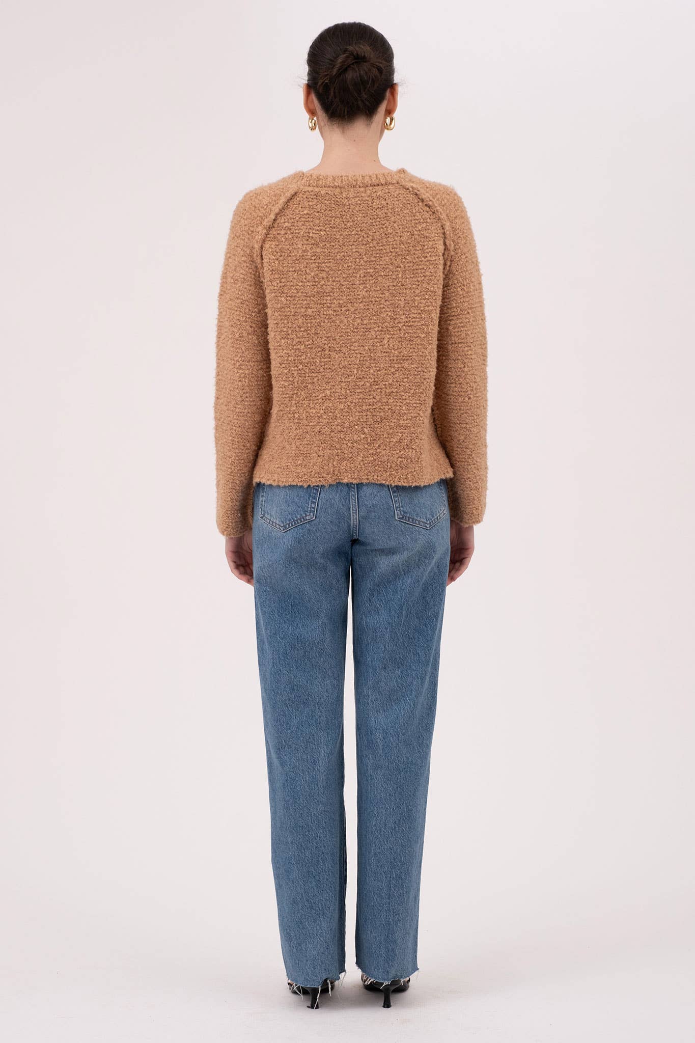 Camel Exposed Seam Chunky Sweater