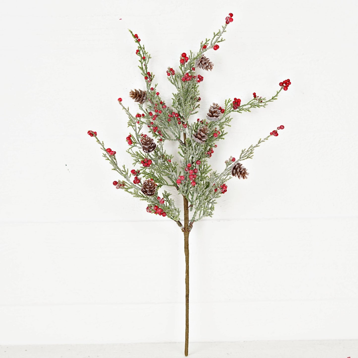 22 Inch Spray-Icy Sparkle Cypress Pine with Pepperberry