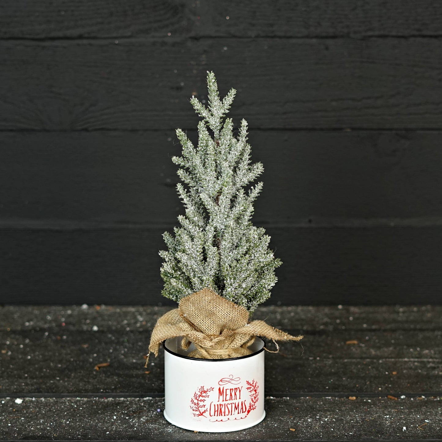 16 Inch Snowy Cypress Pine Tabletop Tree
