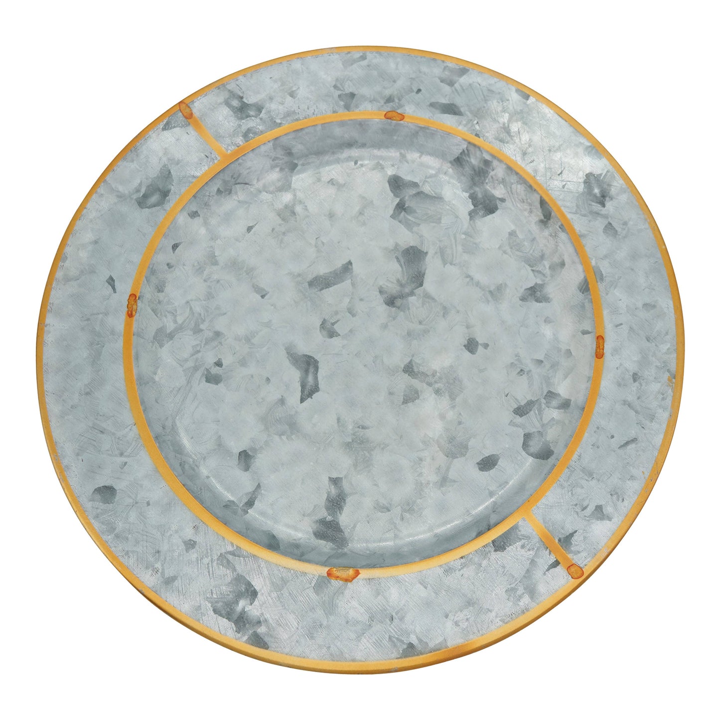 Gold Rim Galvanized Charger