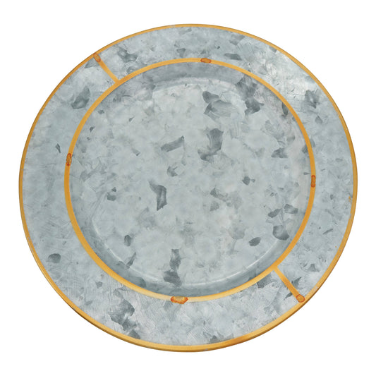 Gold Rim Galvanized Charger