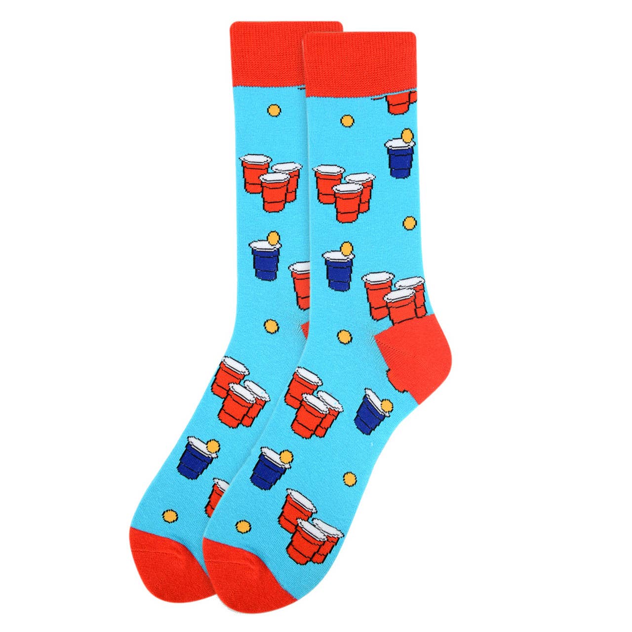 Men's Beer Pong Novelty Socks: Blue