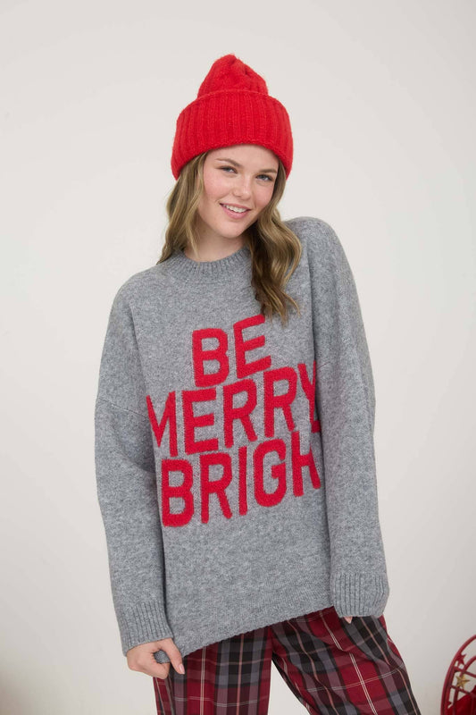 Be Merry & Bright Charcoal Crewneck Sweater