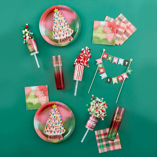 Plaid Beverage Napkins