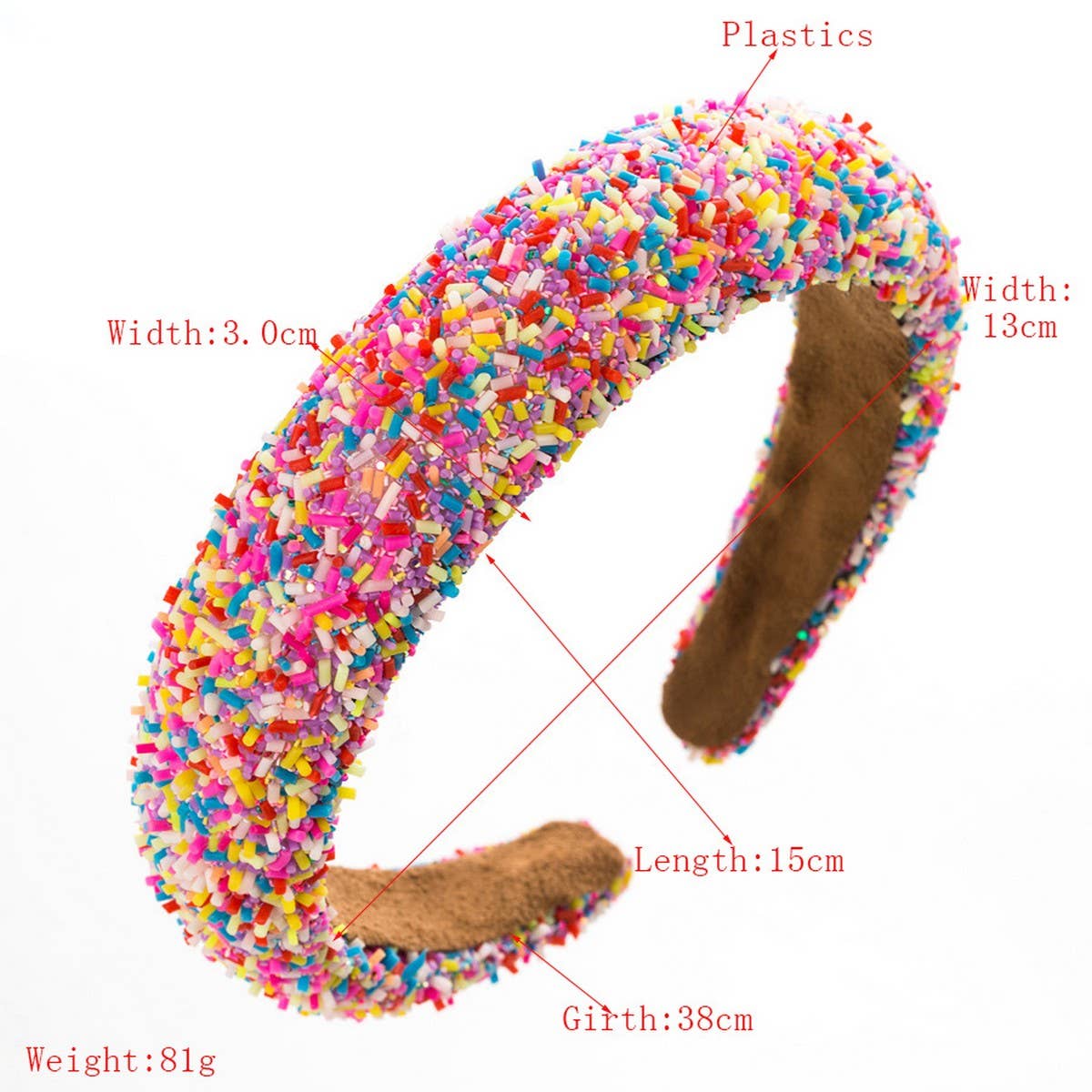 ICE CREAM CAKE ROUND HEAD HOOP HEADBAND_CWAHA07282: ROSE / (OS) 1