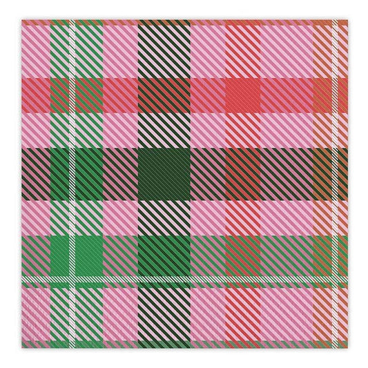 Plaid Beverage Napkins