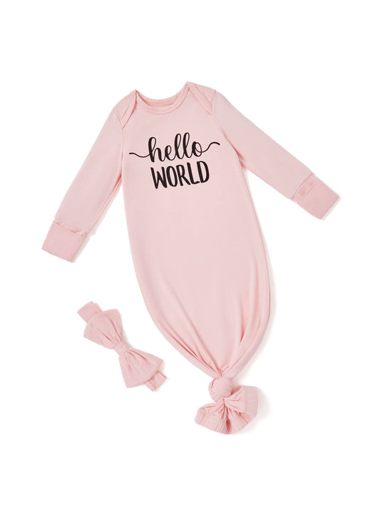 Baby / Girl Bamboo Sleeping Bag with Headband: Pink / 3-6 Months