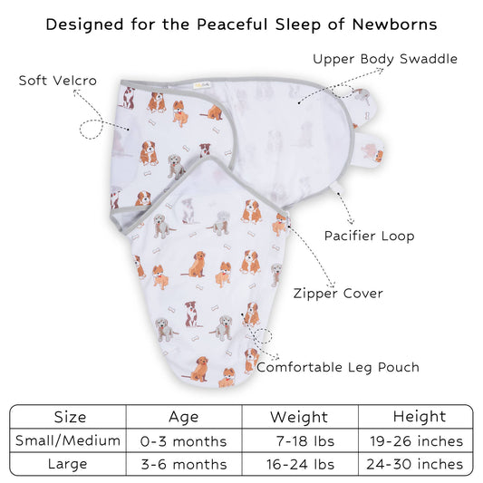 Woof Woof Baby Sleep Swaddle 100% Organic Cotton