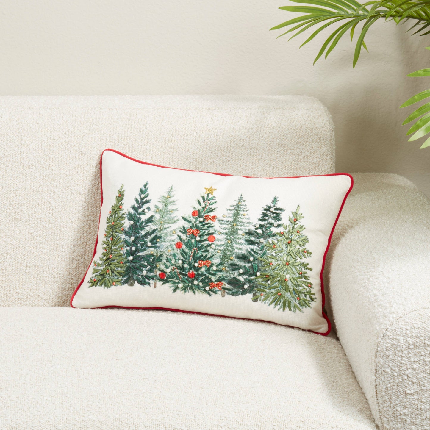 Christmas Trees Design Throw Pillow