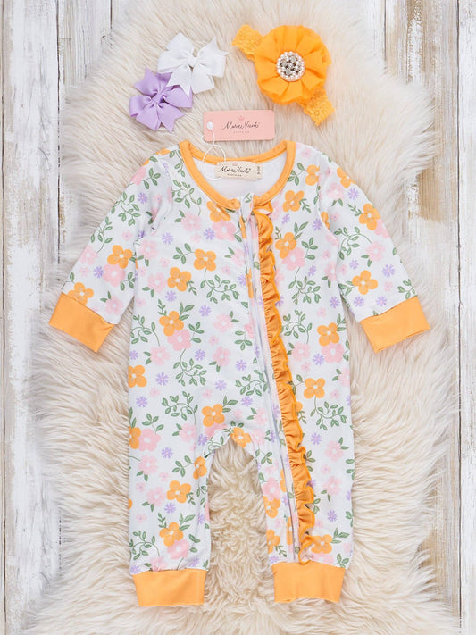 Buttercup Blooms Ruffle Sleeper Pajamas