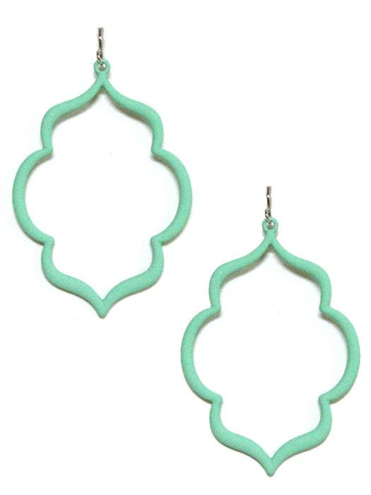 Mint Geometric Shape Dangle Earrings