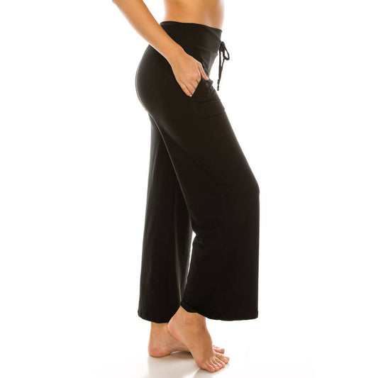 Black Buttery Soft Pajama Pants with Drawstring